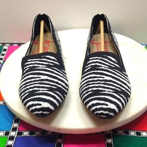 Jellypop Shoe Marrianne Zebra Knitted Women Flats 7M (MZK #1-Yellow)